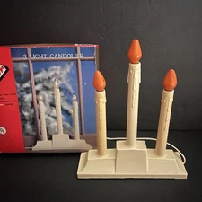 Vintage 3 Light Candolier Electric by GEM in Box  Made in USA