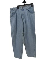 Levis Silver Tab Jeans 36x34 Baggy Fit Denim Y2k Skater NOS FEB 1997 Pleated Fla