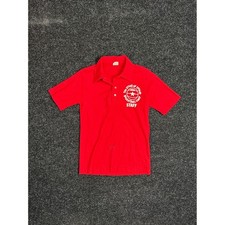 Vintage Downerwear Red Basketball Camp Staff Polo Shirt Small 50/50 Made in USA