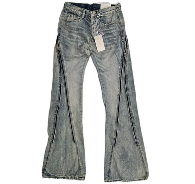 mnml28デニム MNML Zipper Flare Denim Jeans Men's Size 28 Light Vintage Wash