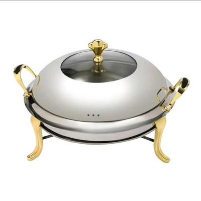 Round Chafing Dish Stainless Steel Buffet Catering Warmer Set 2.5L,  1 Pack