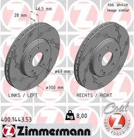 2X Zimmermann Bremsscheibe Black Z 400.1443.53 FüR Chrysler Mercedes Klasse W210