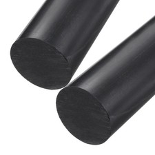 2 PCS ABS Plastic Rod Round Solid Bar 50mm x 200mm Black DIY Model Material