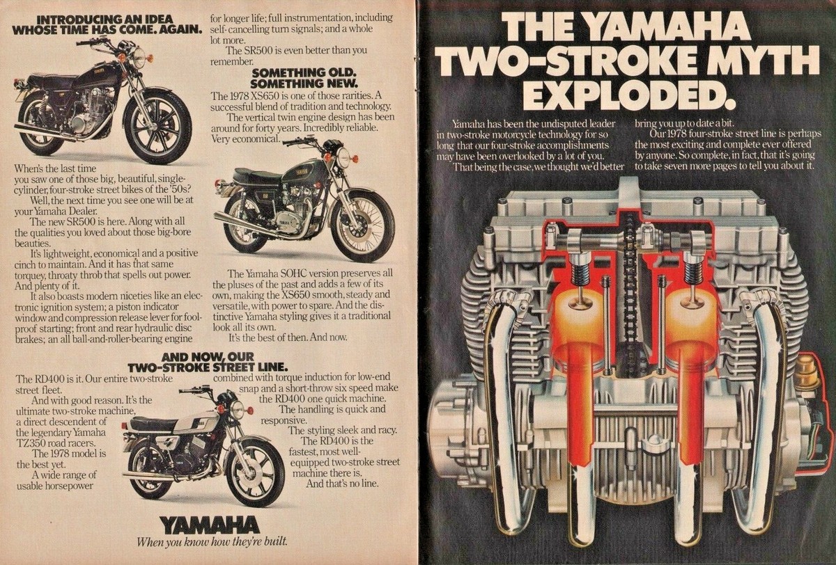 【激レア】YAMAHA XS750 ノベルティ 額入りの切手コレクション 1978 Yamaha XS Eleven, 750 Special, XS750 & More - 8-Page