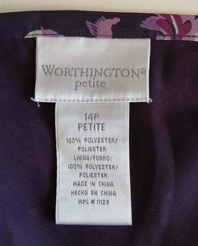 NWT Worthington 14P Paisley Skirt in Shades of Purple, Retails $36.00 - Picture 5 of 6