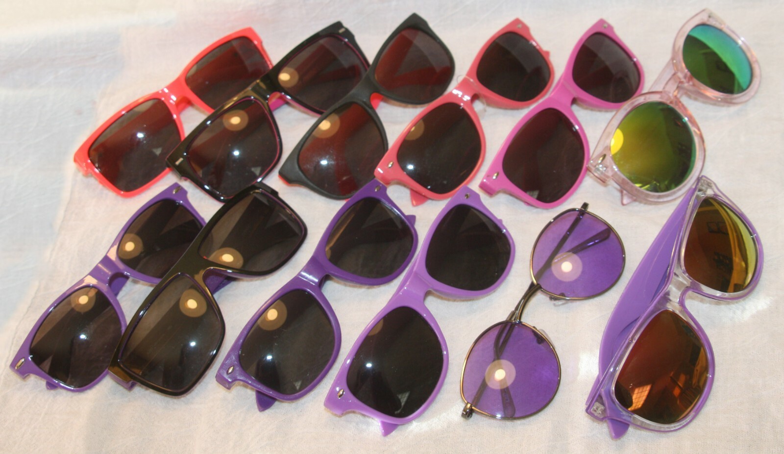 12 pc assorted pink purple plastic frame sunglasses for parties-image