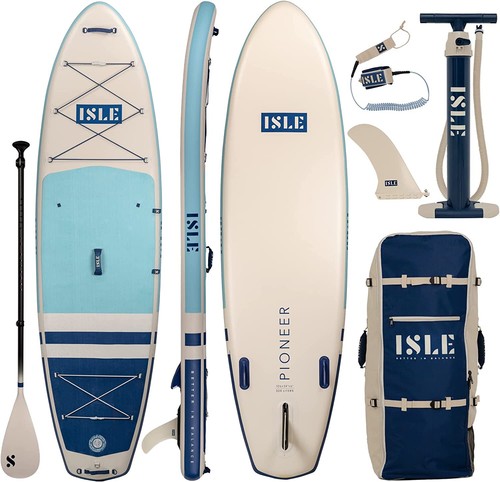 ISLE Pioneer Inflatable Stand Up Paddle Board & iSUP Bundle Accessory Pack
