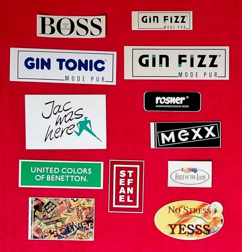 Aufkleber Sticker Boss Mode Stefanel Benetton Fruit of the Loom S. Oliver Mexx @