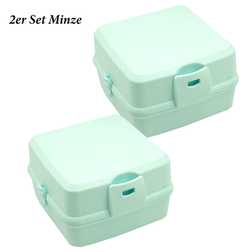 2x Brotbox mit Besteck 4 Fächer Kinder Lunchbox Brotdose Frühstück Snackbox Brot - Picture 19 of 22