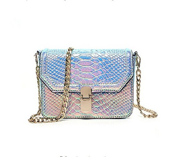 RemeeHi Hologram Snake Skin Leather Shoulder Bag Crossbody Bag