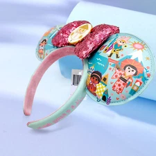 DisneyParks It’s A Small World Sequined Minnie Mouse Ears Headband Birthday 2025
