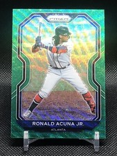 2021 PRIZM Baseball GREEN WAVE REFRACTOR  RONALD ACUNA JR ATLANTA BRAVES RDY2GRD