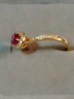 NATURAL NOT ENHANCED RUBY 1.02 CT 925 SILVER 14K GOLD PLATED RING SIZE 8 ACCENTS — photo 3