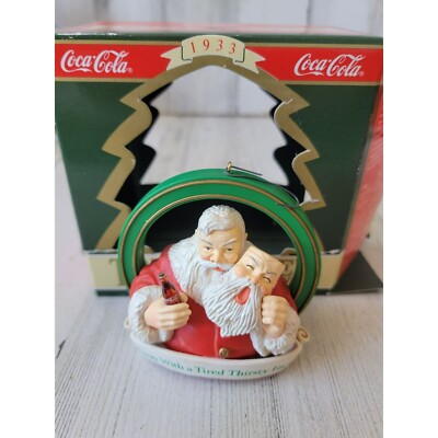 Coca-Cola trim a tree 1933 Away With A Tired Thirsty Face ornament Xmas