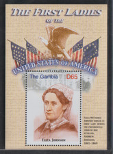 GAMBIA First Ladies of US souvenir sheet MNH Eliza Johnson