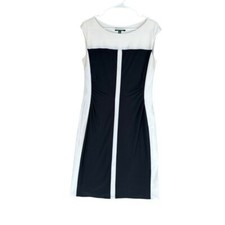 Lauren Ralph Lauren Women’s 14 Black White Colorblock Sheath Dress Office Career