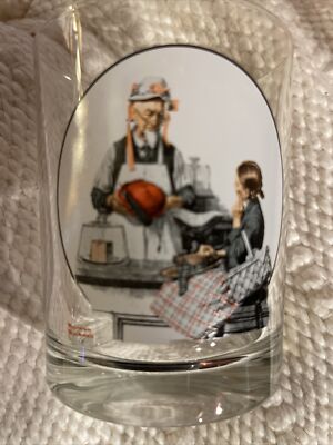 Norman Rockwell Saturday Evening Post Rocks Glass-The Model May 3, 1924