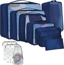 10Pcs Packing Cubes Luggage Storage Organiser Compression Suitcase Bag UK