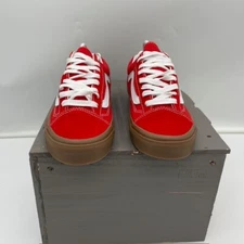 Vans Skate Old Skool Red/Gum Shoes Sz 8 /721356