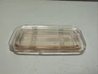 VINTAGE HAZEL ATLAS CRISSCROSS PINK 1/4 POUND BUTTER DISH DEPRESSION GLASS Rare