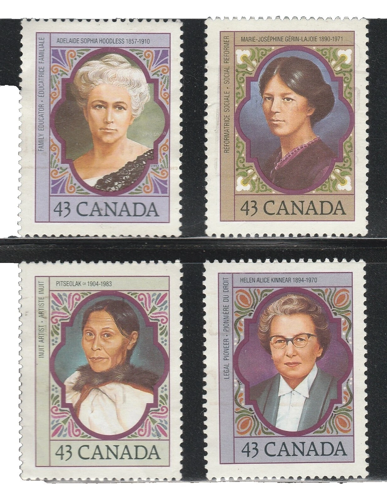 Celebridades decimal estampillas de Canadá