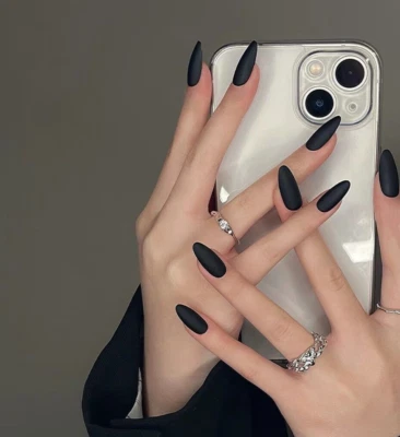 Autocollant Ongles Artificiels Ongles - Noir - Artistique Ongles - Photo 1/4