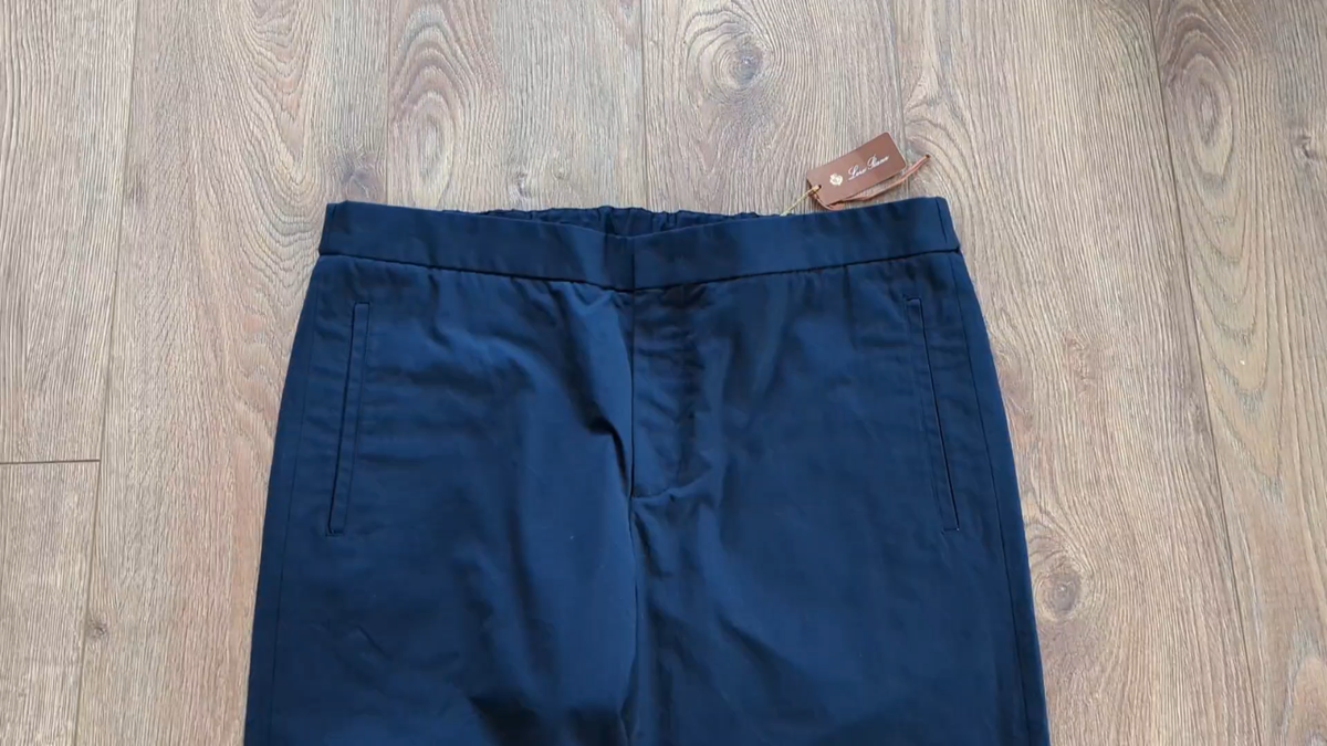 Loro Piana Moving Leisure Pants Cotton Navy Size M 52 Made