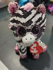 TY Beanie Boos Pink Black Zebra 6" Plush Zoey Glitter Eyes  — photo 1