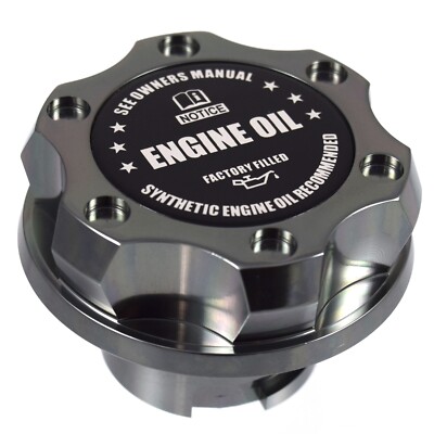 Gunmetal Oil Cap Filler Racing Anodized Black Engine Oil For LS1 LS2 LS3 LS6