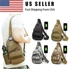 Mens Backpack Tactical Sling Shoulder Bag Molle Travel Chest Pack Outdoor Hiking