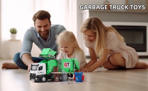 New Gift Garbage Truck Toys Metal Diecast Friction Powered with Light and Sounds - Picture 11 of 14