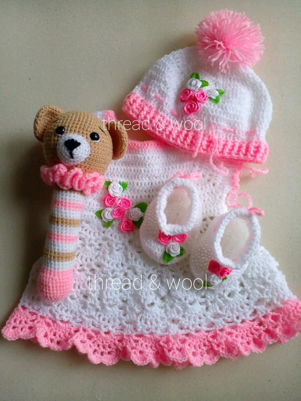 3Month Newborn Baby Girl Kids Dress Shoes Headband wool Fashion Crochet