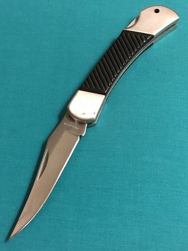 sharp 425 taiwan folding pocket knife - black lockback stainless