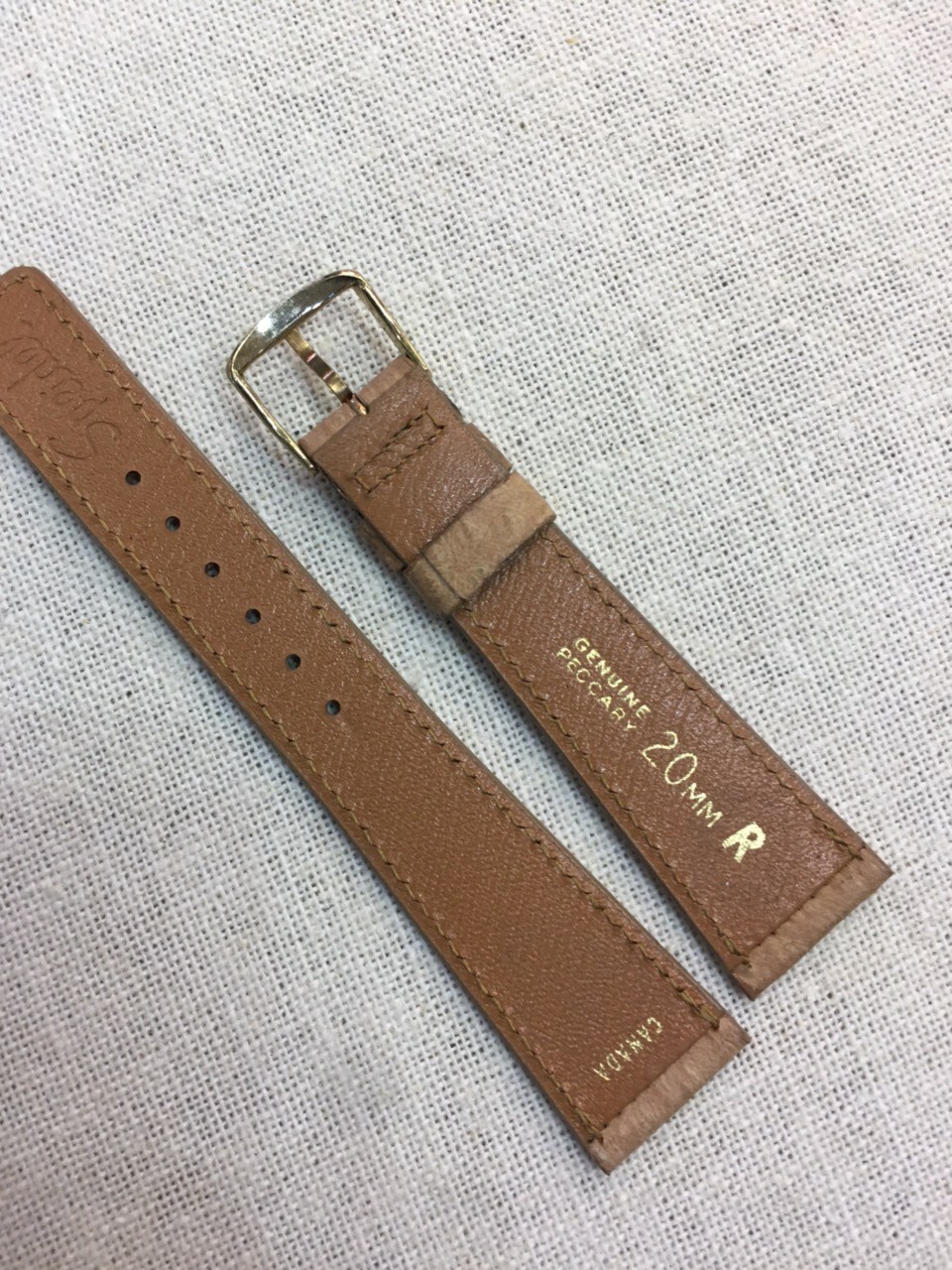 Vintage 20 mm SPEIDEL Men's Brown Genuine Leather Peccary Watch Band GoldBuckle eBay
