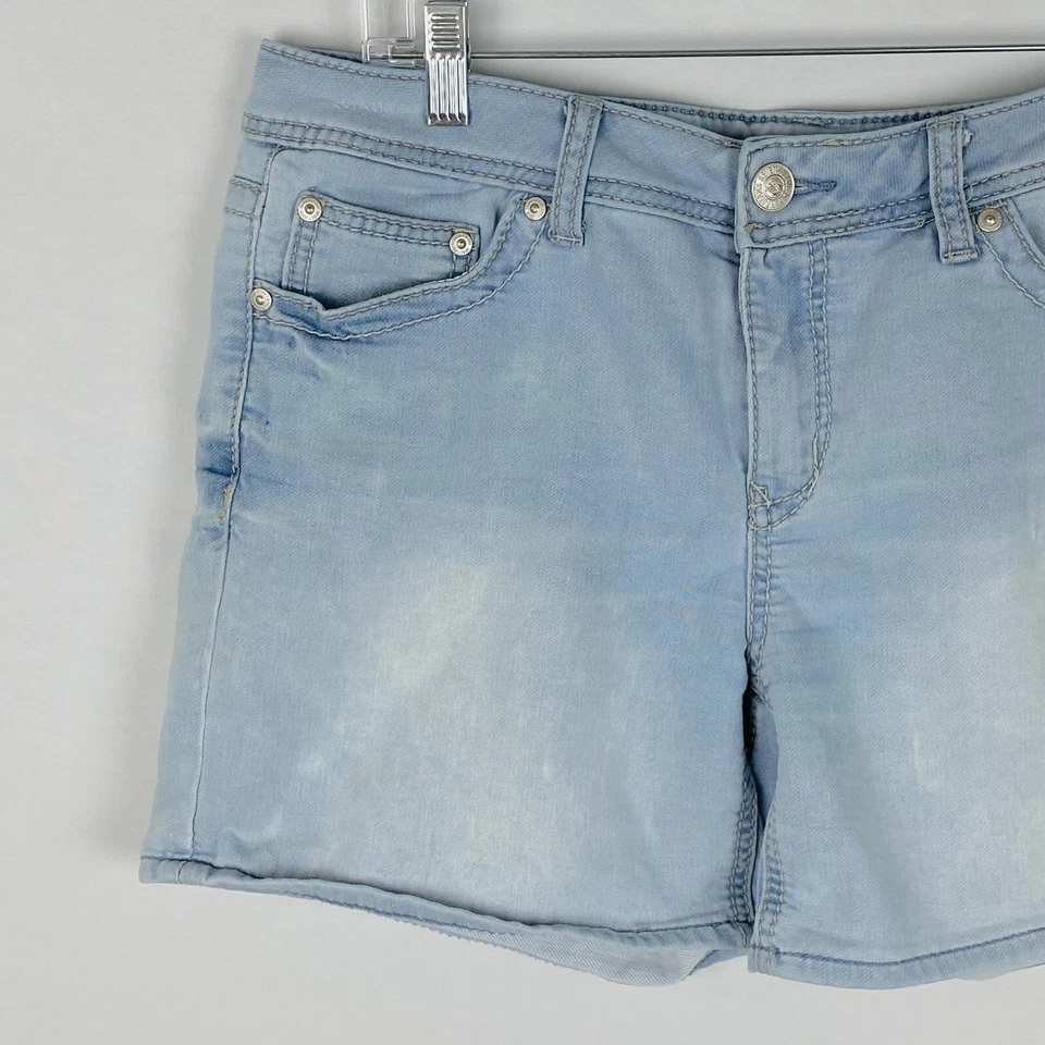 Pantalones Cortos de Denim Seven 7 Para Mujer 12 Lavado Ligero Ligero Ligero Todos los Días Bolsillos Foto 3 de 4