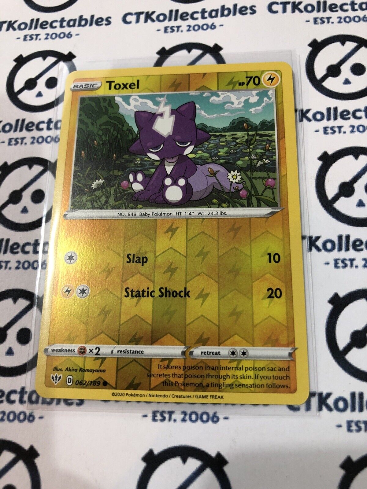 Toxel 62/189 Common Reverse Holo Near Mint Pokemon Sword and Shield  Nintendo TCG