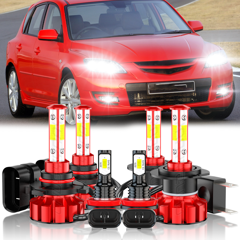Para For Mazda 3 2004 2005 2006 Mazda3 faros LED alto/bajo + luces