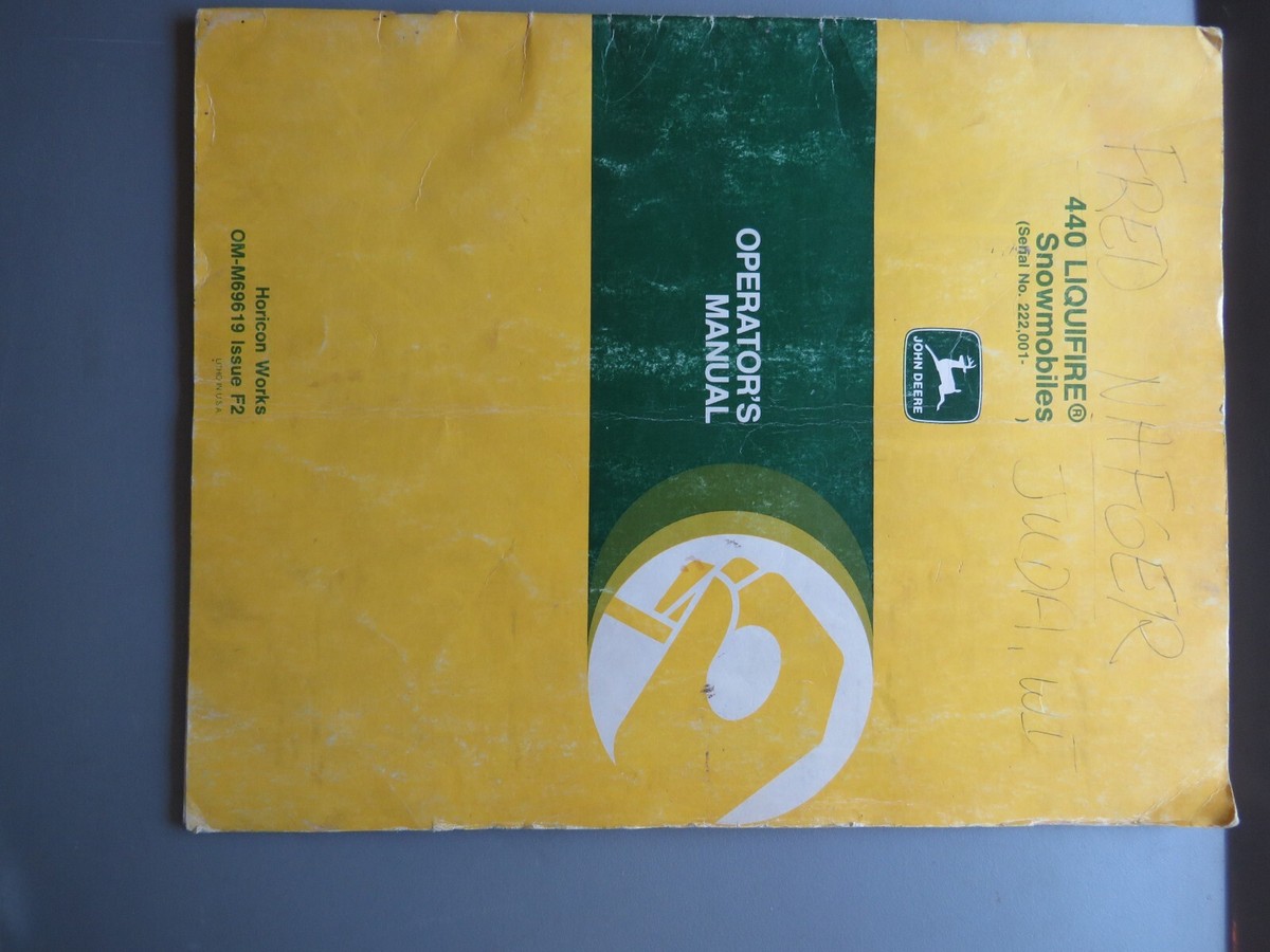 NOS JOHN DEERE LIQUIFIRE 440 SNOWMOBILE GENUINE OEM OPERATORS