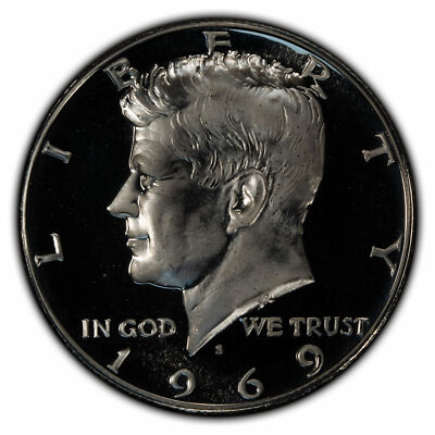 1969-S 50c Kennedy Half Dollar - 40% Silver - Proof - Cameo - SKU-Y4226