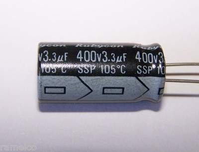 1 pc, 3.3uF (3u3),  400V, 105C Electrolytic capacitors. 17C1a