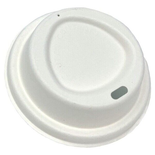 Tapa de café de pulpa de bagazo de 12 oz | Tapas compostables y biodegradables para llevar - Imagen 11 de 12