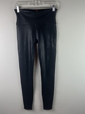 Spanx Leggings Faux Leather Midrise Pull On Size M Black