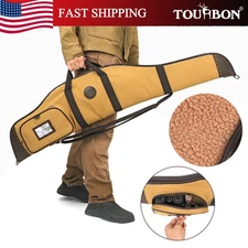 TOURBON Hunting Shooting Gun Slip Bag Rifle Scope Cover Ammo Tool Pouch Canvas