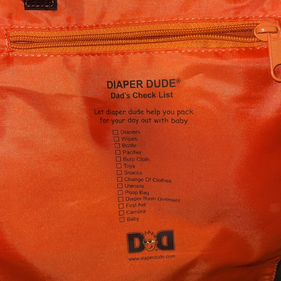 尿布 Dude 尿布袋迷彩和橙色男式斜挎包信使 — 第 2/4 张图片