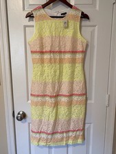 Ann Taylor Sleeveless Lace Floral Stripe Dress Size 8T New With Tag