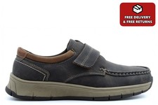 Image of Mens Touch Fastening Shoes Mens Casual Shoes Comfort Shoes Textile Lining Brown