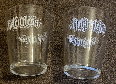 Relentless Energy Drink Glas Becher x 2 im Neuzustand