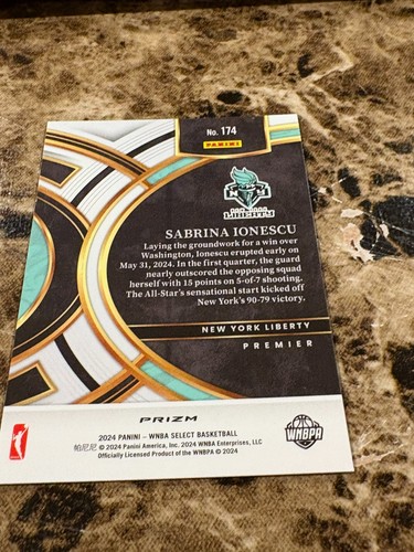SABRINA IONESCU 2024 Panini Select WNBA Premier Level Silver #174 Liberty - Picture 2 of 2