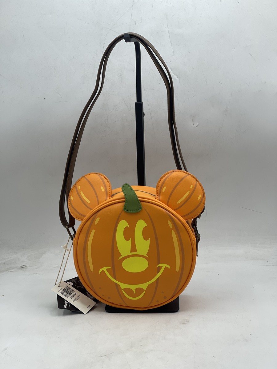 Loungefly Disney Mickey Mouse Pumpkin Crossbody Bag Orange Glow