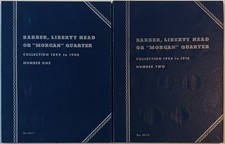 Whitman 1892-1905 1906-1916 Barber Liberty Head Morgan Quarter Coin Folder Lot
